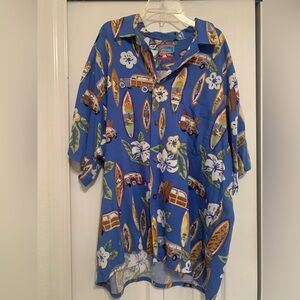Joe Kealohas Reyn Spooner Vintage 90s Ford Woody Hawaiian Shirt Surf Board XXL+